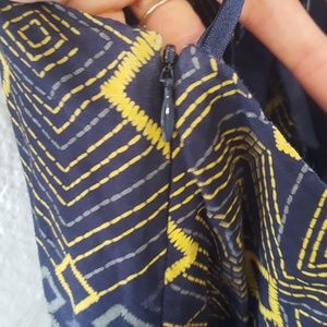 Anthropologie Blue and Yellow Dress